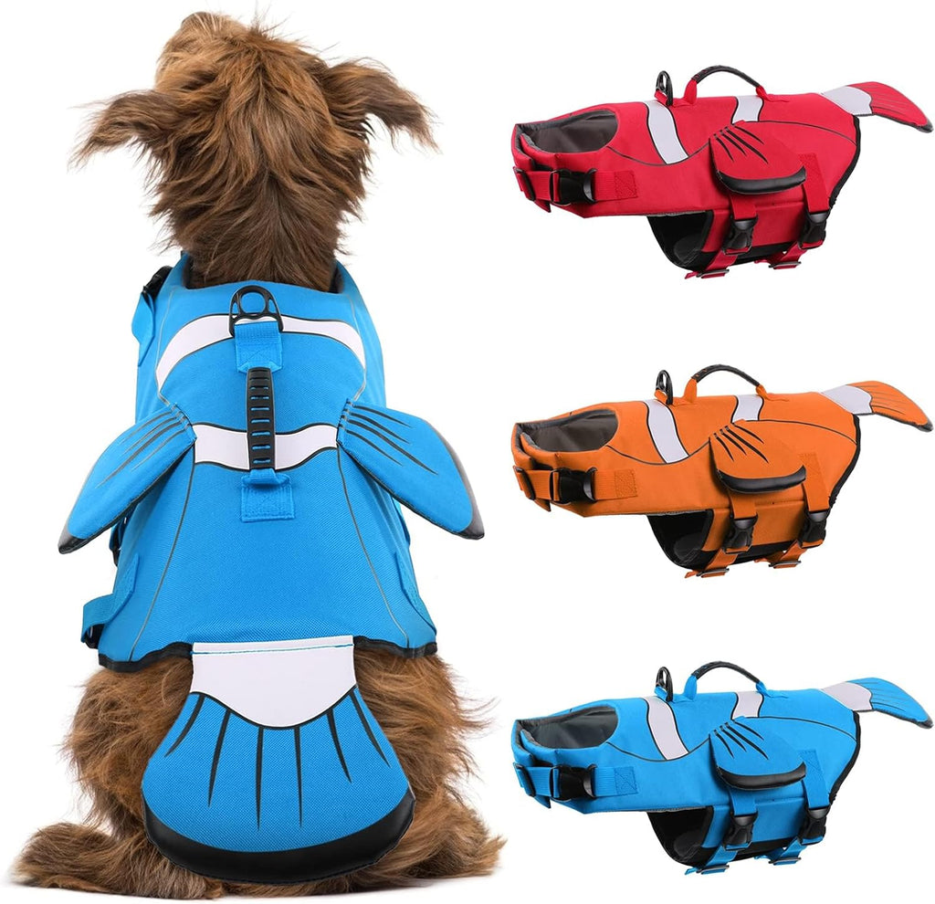 DENTRUN Dog Life Jacket for Swimming Boating - High Visibility Pool Beach Safety Vest with Rescue Handle, Adjustable Puppy Life Preserver with Superior Buoyancy Flotation for Small Medium Large Dogs - Image 9