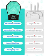 Demonstrating washable feature of pet hair removal mitt