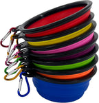 STKBES collapsible dog bowl front view displaying the expanded silicone travel dish.
