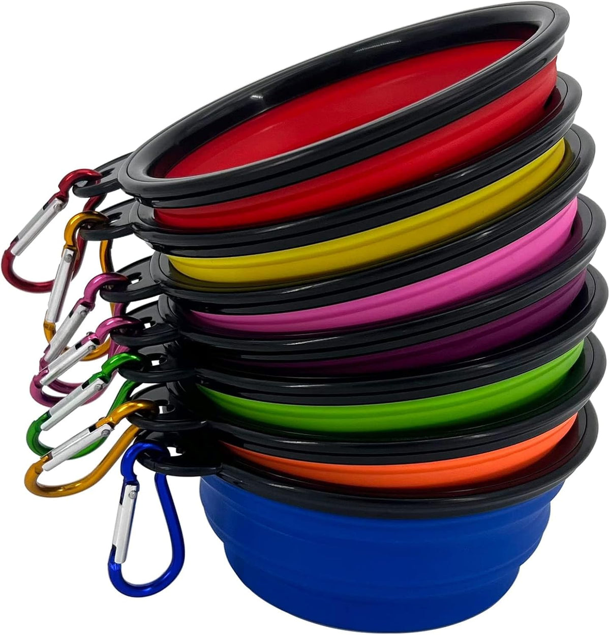 STKBES collapsible dog bowl front view displaying the expanded silicone travel dish.