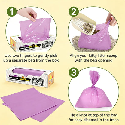 Thickened leakproof pet waste bags for cat litter disposal