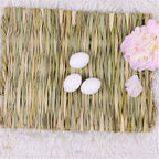 Hamiledyi handwoven grass resting pad angle view