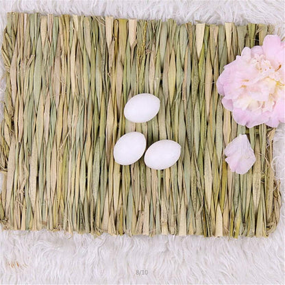 Three pack of Hamiledyi straw mats for small pet nesting