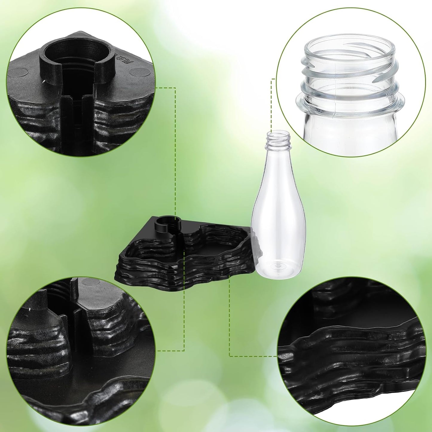 Clear removable bottle of the Mumufy lizard water dispenser being refilled.