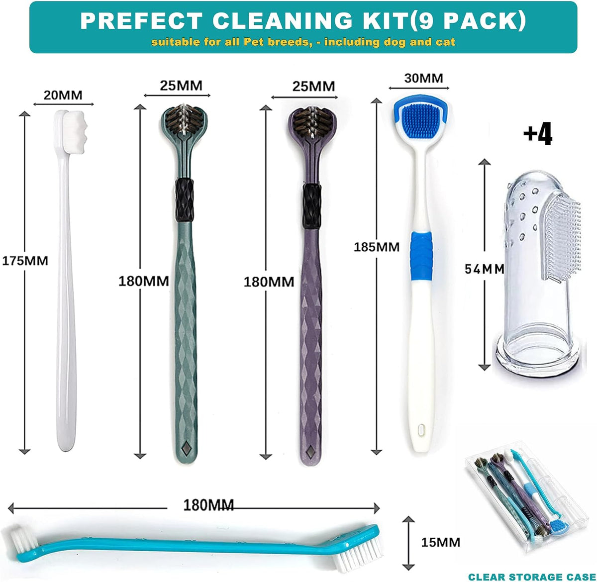 Closeup of 360-degree brush head for canine oral hygiene