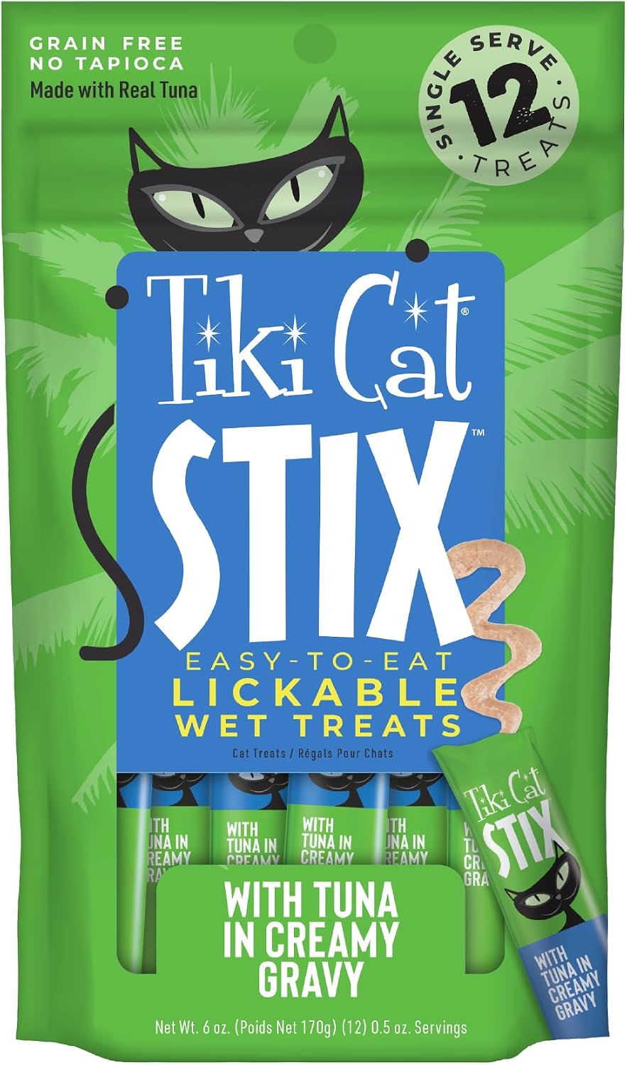 Tiki Cat Stix Mousse Treats, Single Serve Indulgent Lickable Treat or Dry Food Topper, with Chicken in Creamy Gravy, 6 oz. Pouch - Image 9
