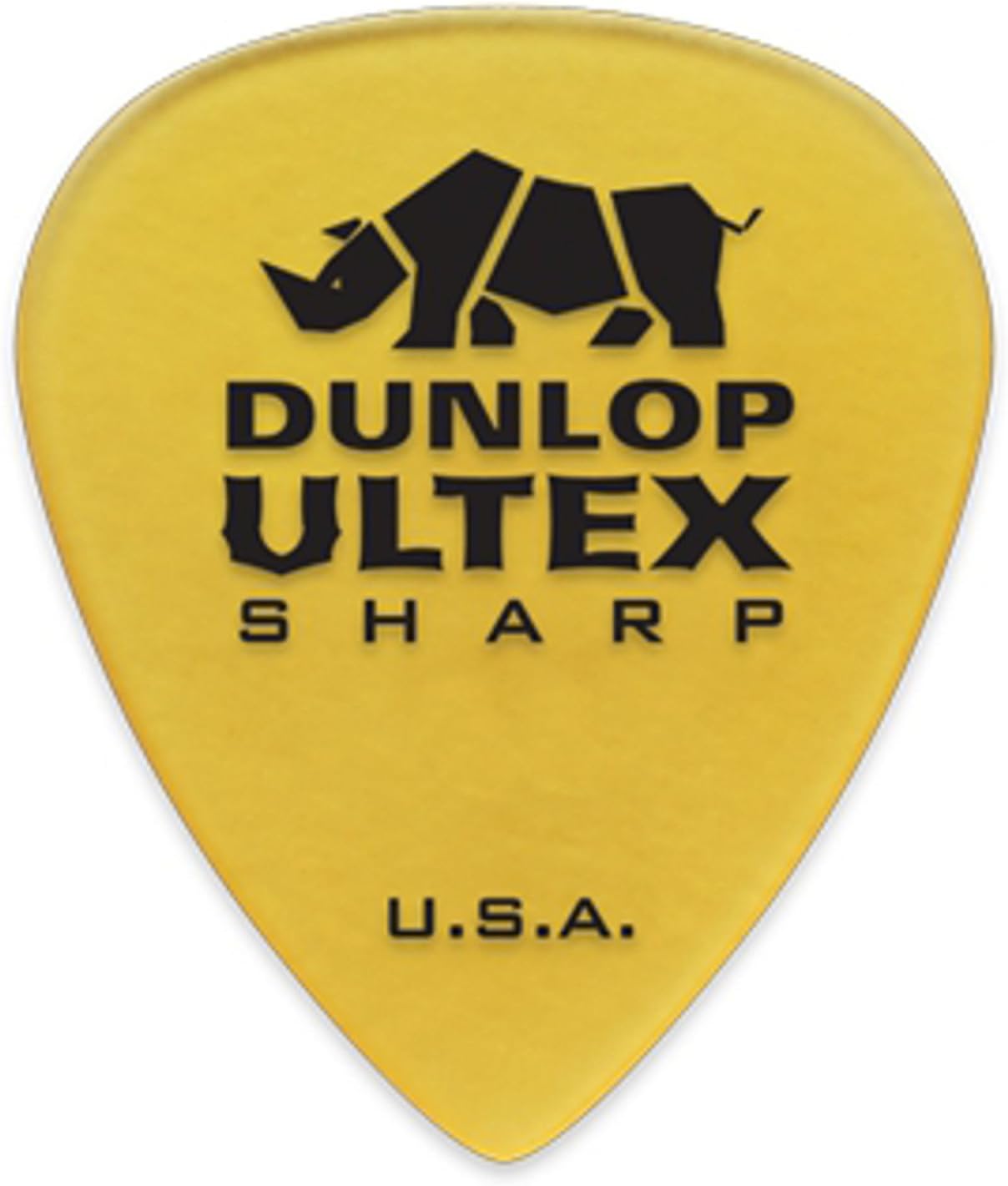 Jim Dunlop heavy gauge 2mm plectrum showcasing the sculpted sharp tip design.