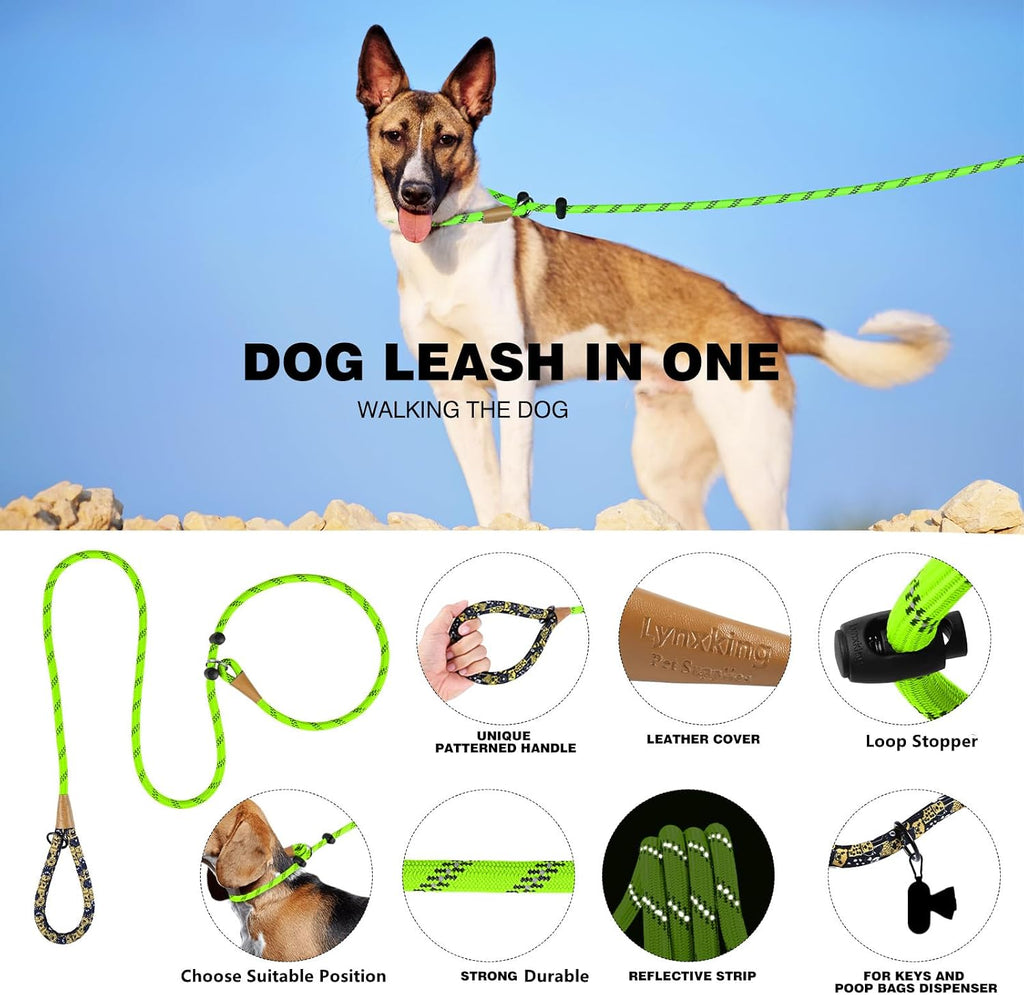 Lynxking heavy duty dog leash close up on the upgraded metal lock stopper and leather connector.