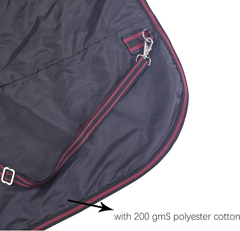 Detailed image of the anti rub fleece wither protection and smooth interior lining on the horse sheet