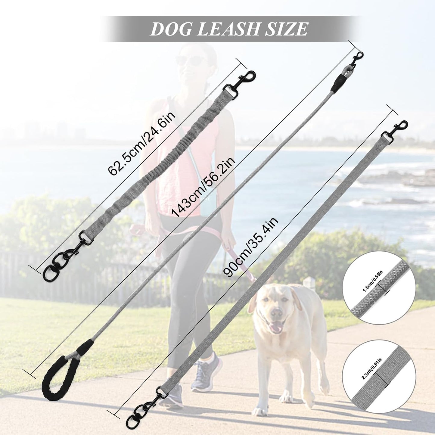 Y-ANNJYA multi-pet leash bungee section