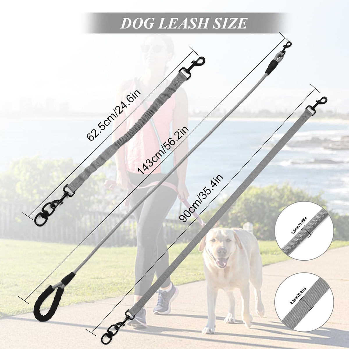 Y-ANNJYA multi-pet leash bungee section