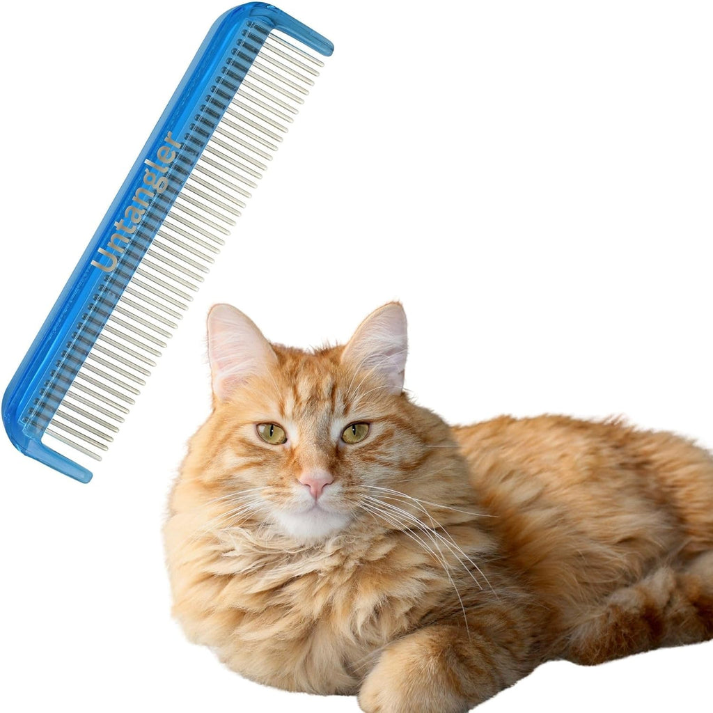 Cat Comb with Silky Smooth Rotating Teeth - Clears Mats Gently (5" Ultra Fine Teeth; 7" Dual Teeth) (White, 5") - Image 13