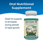 PetAg Sure Grow 100 puppy supplement packaging details