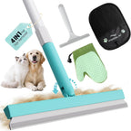 Carpet Rake for Pet Hair Removal Tool - 4 in 1 Pet Hair Remover Kit for Dog Cat Fur Remover, Contain 60" Adjustable Rubber Broom, Glove, Magic Brush and Scraper for Furniture,Short Pile Carpets, Mats - Image 10
