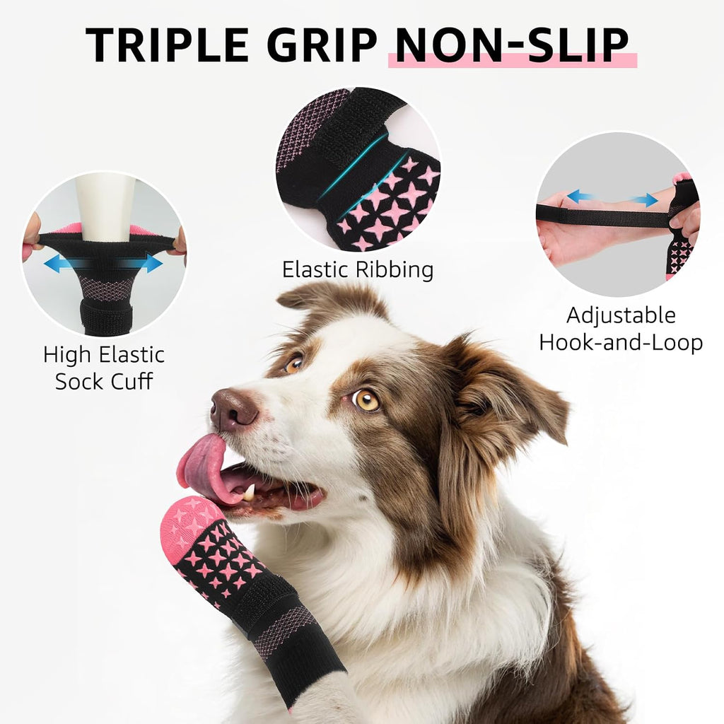 Scenereal dog paw protectors showing double-sided rubber grip