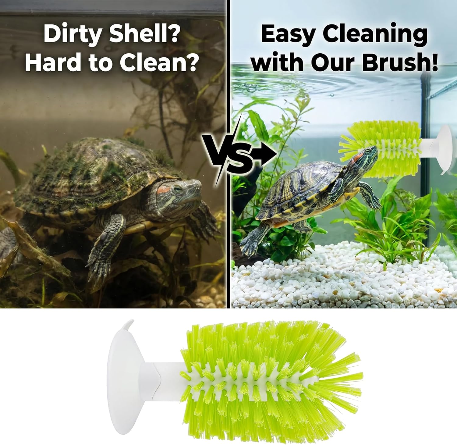 Gosknor red eared slider scute remover brush side view detailing dimensions