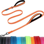 VIVAGLORY Dog Leash Twingrip Double Handle Dog Leash with Traffic Handle Control & 2 Loop for Walking & Training, Reflective Heavy Duty for Puppy Pet Collar, 6ft x 1in, Black - Image 14