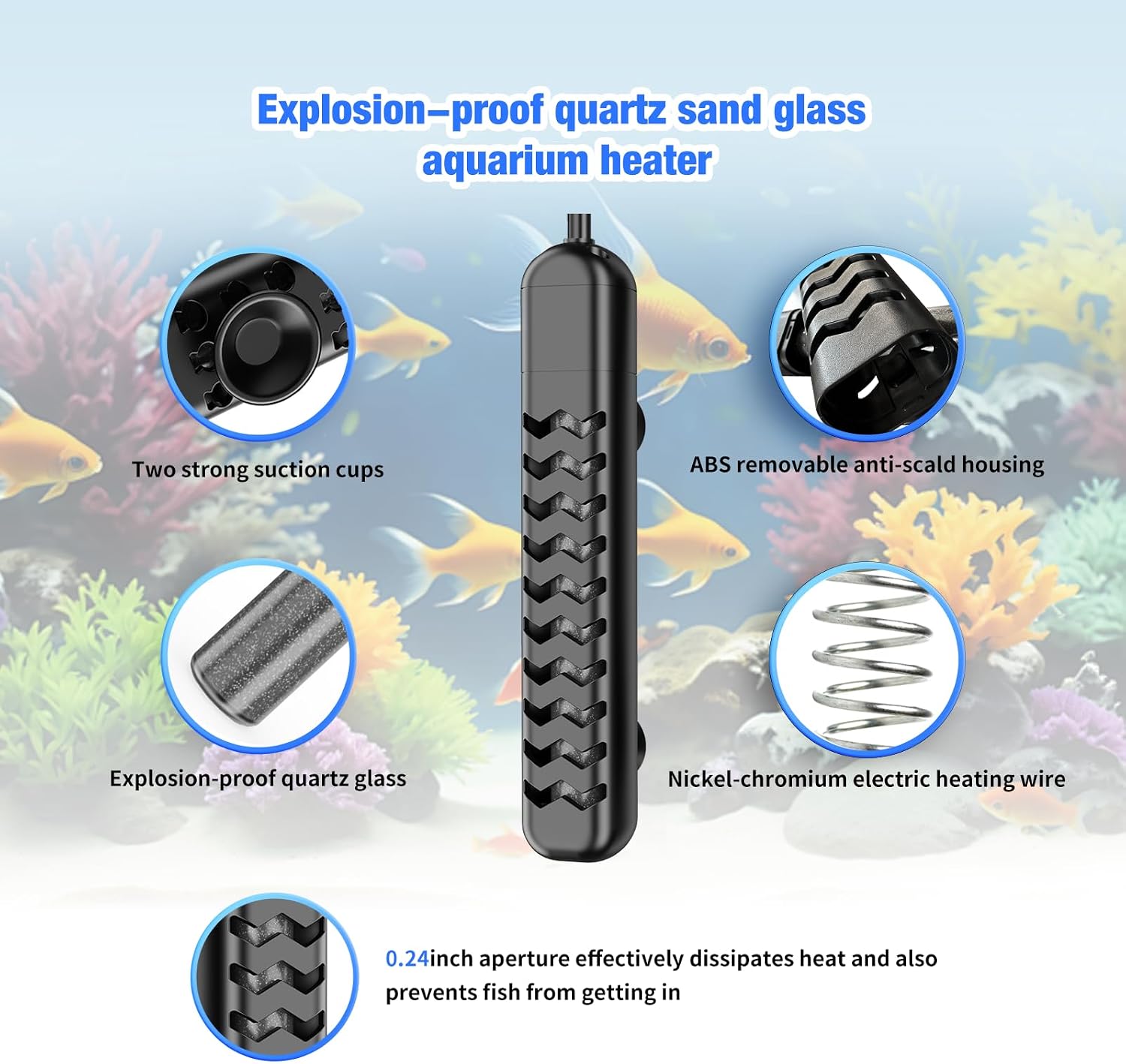 Close up of Hanleshuka heater quartz glass heating element