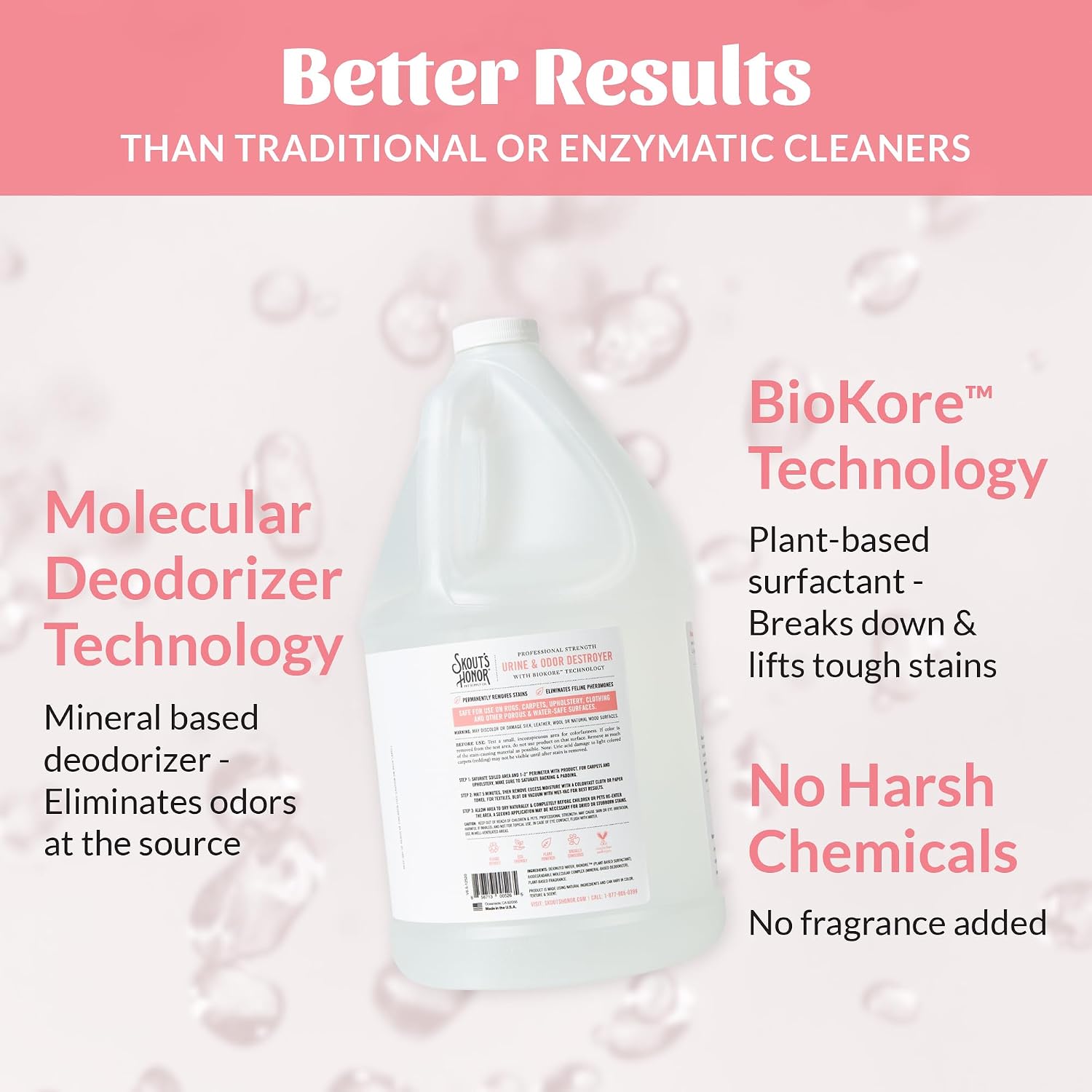 Safe pet stain cleaner liquid targeting tough indoor living space messes