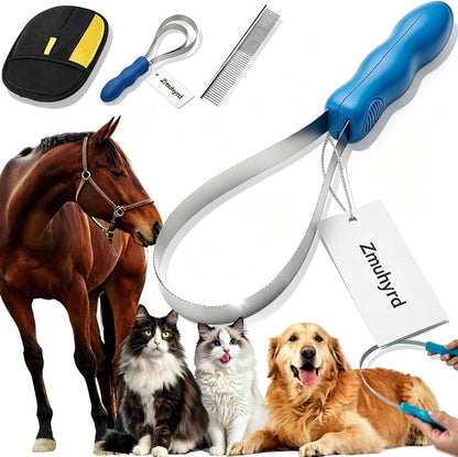 Dual Sided Shedding Blade for Cats & Dogs, Shedding Brush Tool with Stainless Steel Blades, Pet Hair Removal Tool for Horses/Cattle/Sheep, Comfort Grip - Fine & Coarse Teeth for Long Short Hair (MIX) | Dual Sided Shedding Blade - Image 10