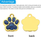 Durable alloy cat and dog footprint charms showcasing the smooth back side for engraving