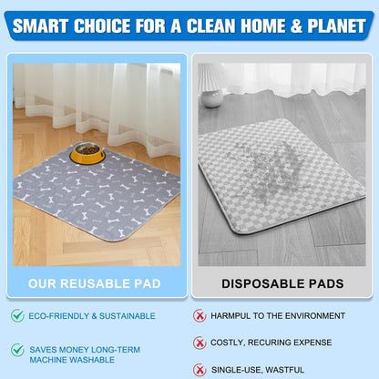 Puppy sitting on a Neinkie reusable training pad