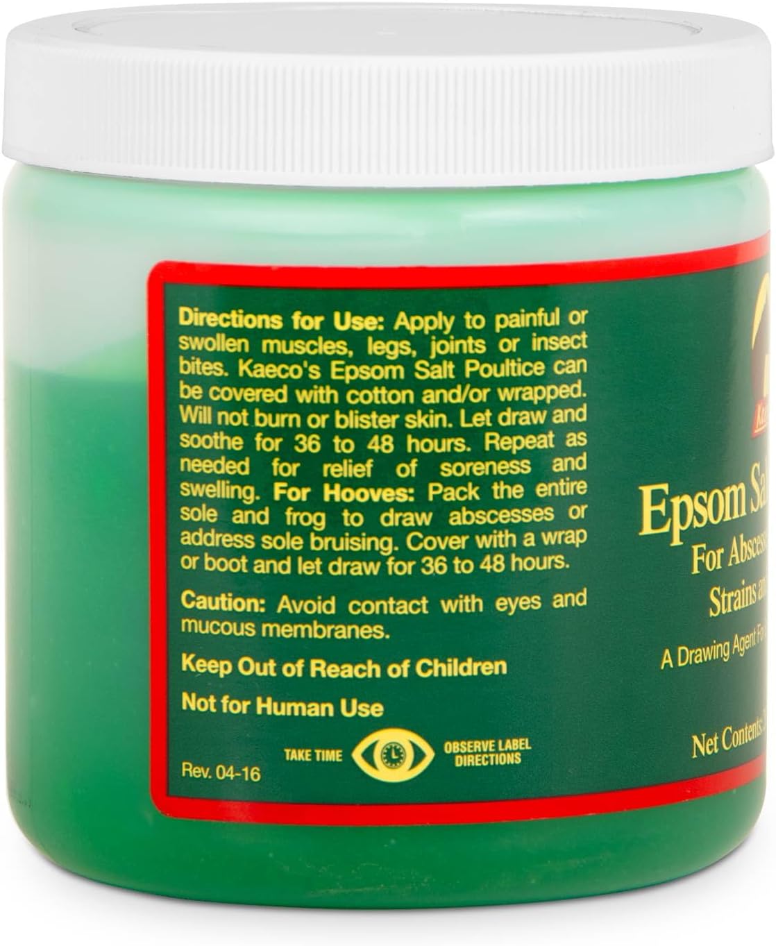 Kaeco imported horse leg and muscle swelling relief gel container close up