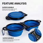 7CAIHOME foldable silicone pet bowl 180 degree compact storage view