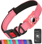 AirTag Dog Collar with AirTag Holder Compatible for Air Tag, Reflective Soft Padded, Safety Locking Buckle, Adjustable Nylon for Small Medium Large Dogs (Hotpink,S) - Image 14