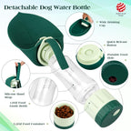 TIOVERY travel pet feeder with leaf shaped silicone cup and food container