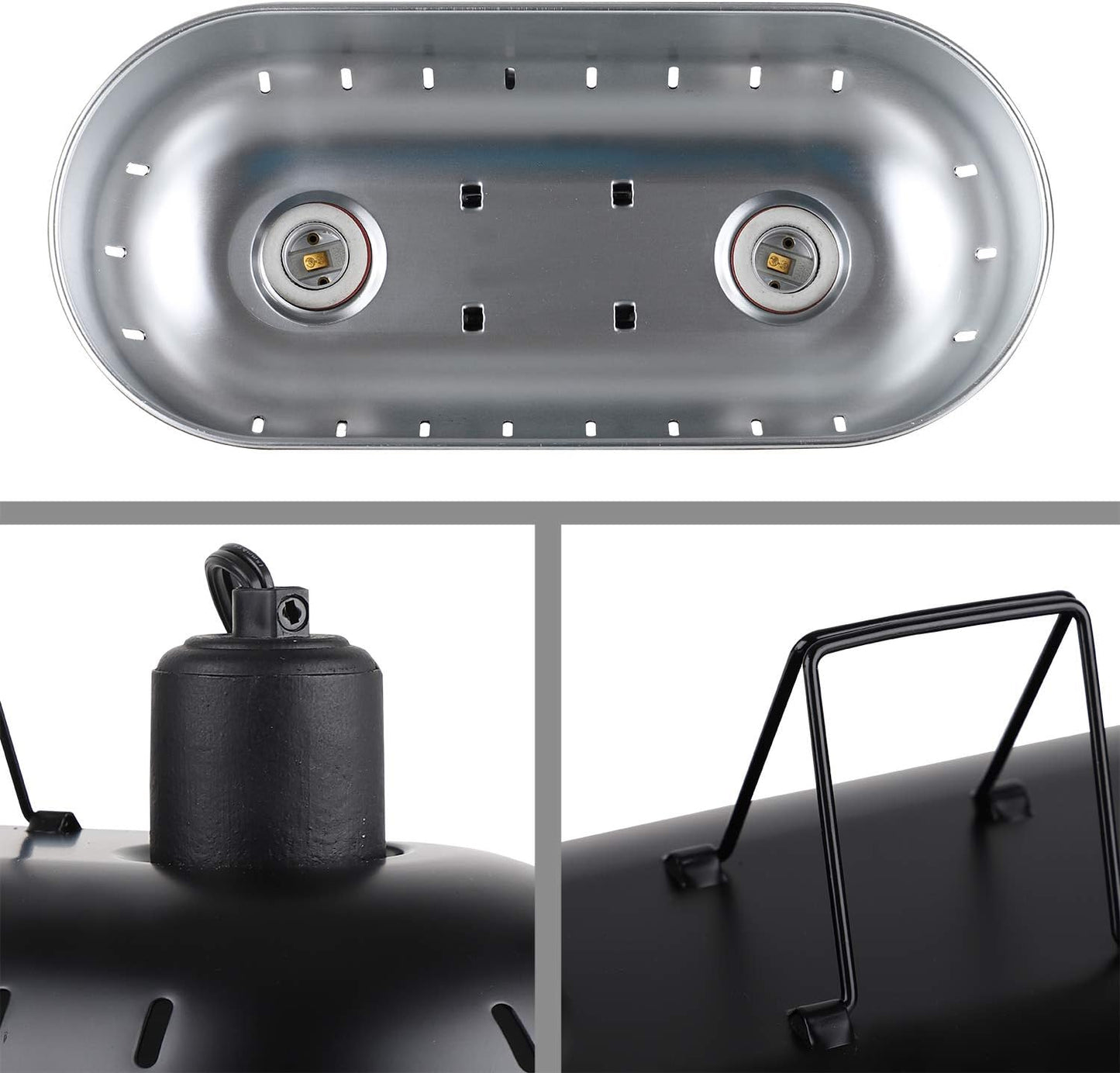 Dxophiex double dome reptile heat lamp with independent switches close up