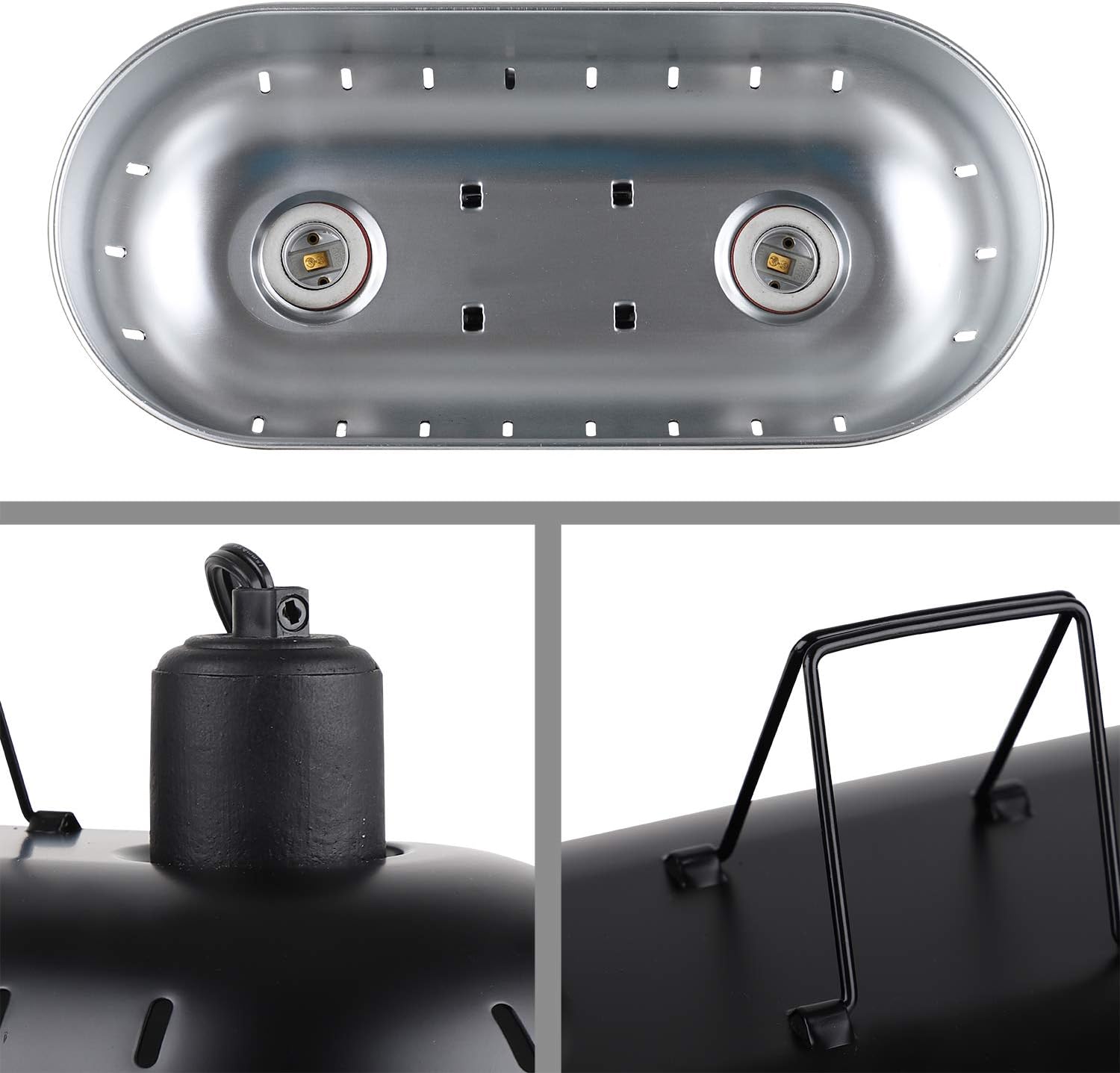 Dxophiex double dome reptile heat lamp with independent switches close up
