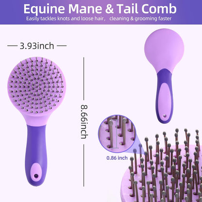 UYLKM horse grooming brush with non-slip silicone handle