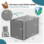 Petsfit grey fabric crate cover double door accessibility feature