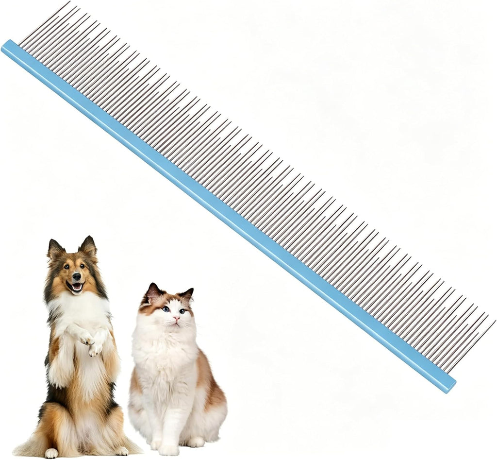 Ergonomic aluminum handle of Susook pet grooming comb