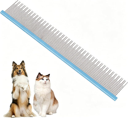 Ergonomic aluminum handle of pet grooming comb