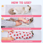 Calming pet grooming wrap bundle layout with multiple accessories