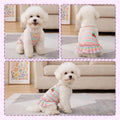 Sleeveless cotton puppy vest dress back view showing ruffled skirt detail