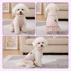Sleeveless cotton puppy vest dress back view showing ruffled skirt detail