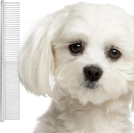 Eye Envy Tear Stain Remover Face Comb front view showing dual fine and coarse carbon steel pins