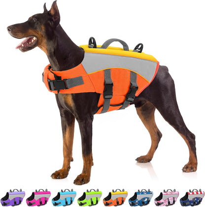 Dog Life Jacket, High Flotation Dog Swimming Vest with Handle, High Visibility Doggy Life Preserver for Pool Beach, Adjustable Pet Water Vest Lifejacket for Medium Large Dogs, USA Flag L - Image 11