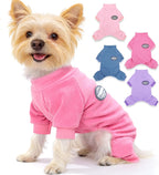 Dog Pajamas Dog Sweater for Small Dogs Girl Boy Winter Warm Soft Puppy Pjs Stretchy Jumpsuit Doggie Pet Clothes Outfits XXS~L (Purple, Small) - Image 10
