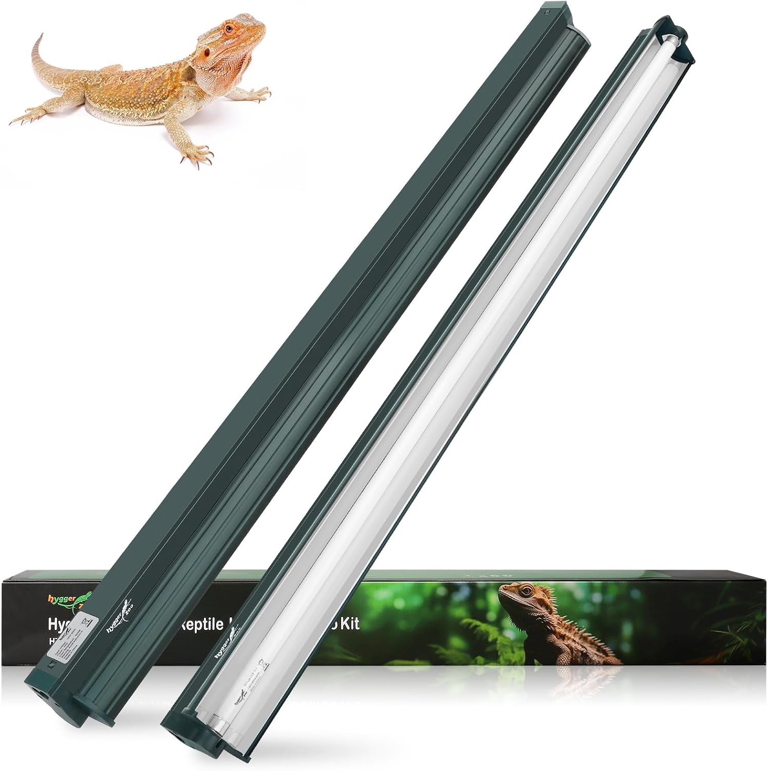 T5 Reptile Light Fixture Combo Kit 24W Light Fixture Reptile Terrarium Hood 10.0 UVB Light Bulb Fluorescent Tube Ideal for Tropical and Deserts Such as Bearded Dragon Lizards and Tortoises - Image 11