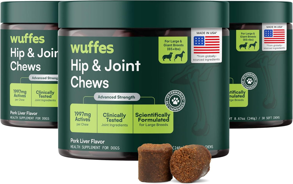 Wuffes Advanced Dog Hip and Joint Supplement with Glucosamine, Chondroitin, Omega 3, MSM, and Green Lipped Mussel, 60 Pork Flavored Chews for Small and Medium Dog Breeds - Image 13