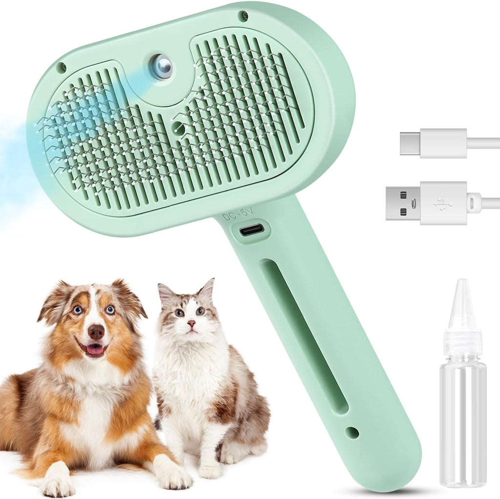 Pet Steam Brush for Indoor Cats & Dogs, Self Cleaning Cat Brush for Shedding & Grooming Supplies, Anti-Static & Anti-Flying Hair Water Mist Spray Hair Removal Comb for Long & Short Haired Animals - Image 13