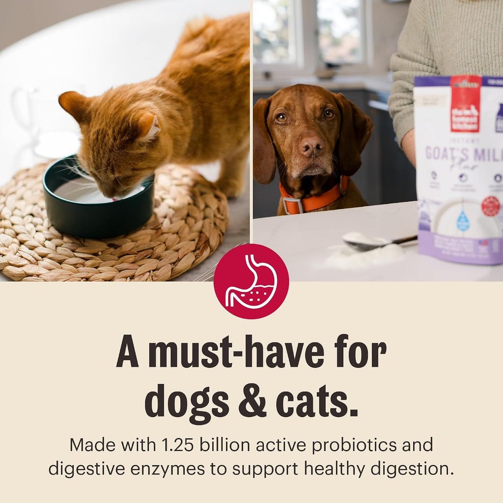 The Honest Kitchen Instant Goat's Milk with Probiotics for Dogs and Cats, Human Grade Powder Drink Mix, Digestive Health Support, Food Topper or Treat, Just Add Water, 5.2 oz Pouch Makes 60 oz - Image 6