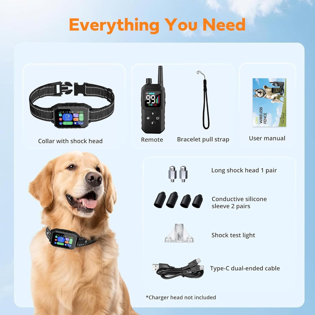 Durable IP67 waterproof wireless pet containment collar being tested in wet conditions