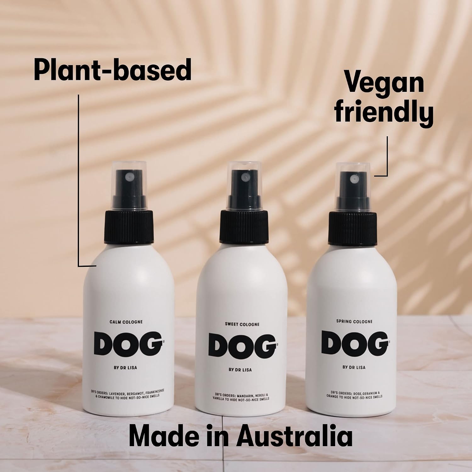 Eco friendly recyclable packaging of DOG by Dr Lisa natural pet grooming spray