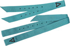 Hilason Premium Single Nylon Cinch Tie Strap and Off Billet Set in turquoise front view showing the leather keeper tie.