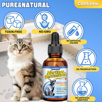 Dosage instructions chart for Carmelie natural antibiotic pet drops